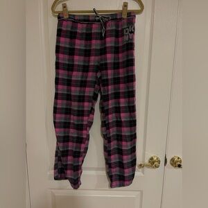 DKNY pink grey and black plaid pajama pants​​​​​​